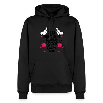 Stricken Oma Stricknadeln Geschenk - Männer Premium Bio Hoodie - Schwarz - Vorne - Nico (187cm)