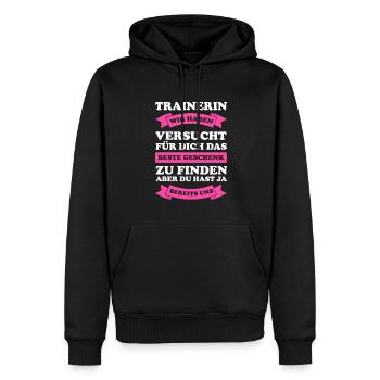 Trainerin Sport Sportler Geschenk - Männer Premium Bio Hoodie - Schwarz - Vorne - Nico (187cm)