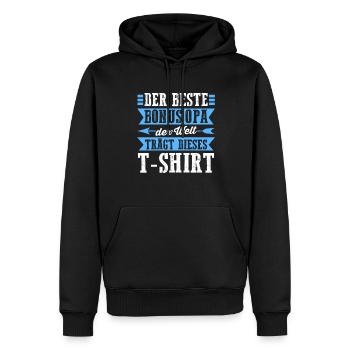 Bonus Opa Familie Stiefopa Geschenk - Männer Premium Bio Hoodie - Schwarz - Vorne - Nico (187cm)