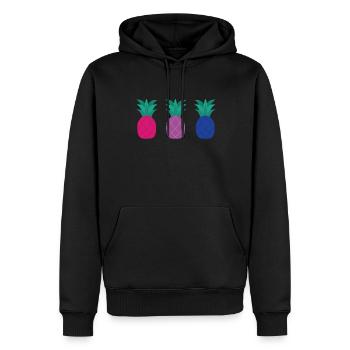 Bisexuell Ananas Bisexuell Ananas - Männer Premium Bio Hoodie - Schwarz - Vorne - Nico (187cm)