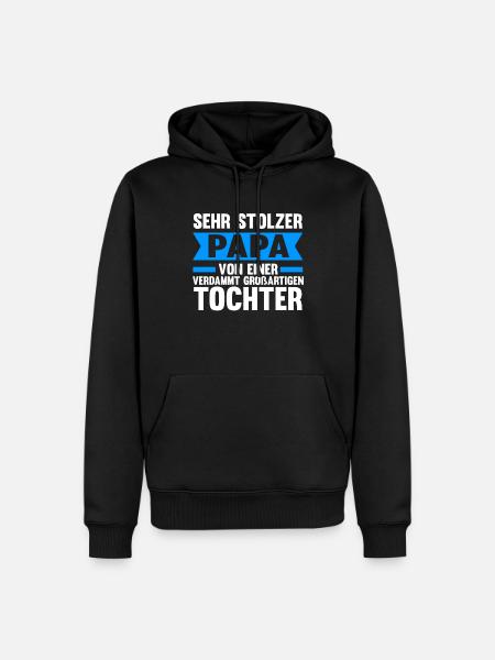 Papa Tochter Töchter Geschenk - Männer Premium Bio Hoodie - Schwarz