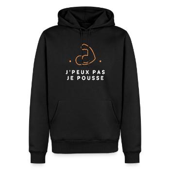 J'peux pas je pousse - Sweat à capuche Premium bio Homme - noir - Devant - Nico (187cm)