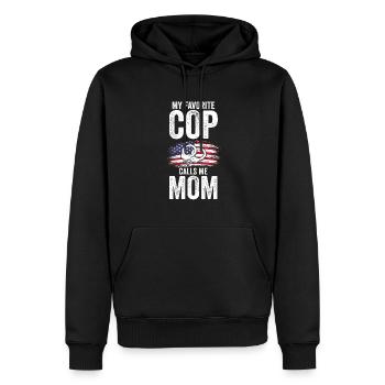 Polizist Mama Cop Mama Familie Geschenk - Männer Premium Bio Hoodie - Schwarz - Vorne - Nico (187cm)