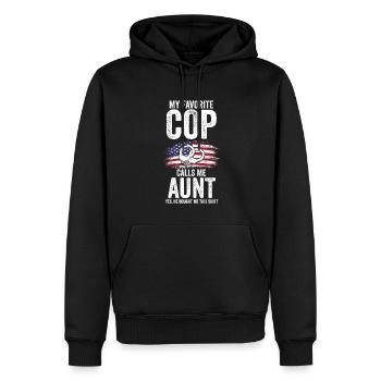Cop Aunt Nephew Cop Aunt Family Geschenk - Männer Premium Bio Hoodie - Schwarz - Vorne - Nico (187cm)