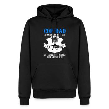 Cop Dad Son Cop Dad Family Geschenk - Männer Premium Bio Hoodie - Schwarz - Vorne - Nico (187cm)