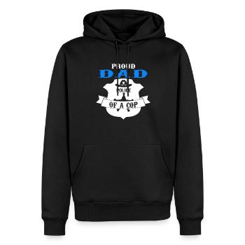 Cop Dad Child Cop Dad Family Geschenk - Männer Premium Bio Hoodie - Schwarz - Vorne - Nico (187cm)