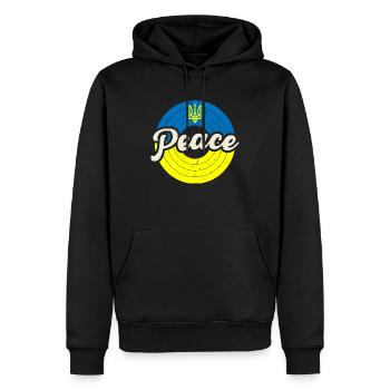 Peace Ukraine I Stand With Ukraine - Männer Premium Bio Hoodie - Schwarz - Vorne - Nico (187cm)