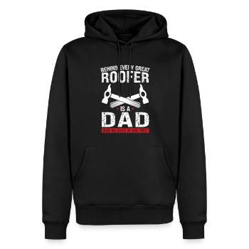 Couvreur Père Fils Couvreur Papa Famille - Sweat à capuche Premium bio Homme - noir - Devant - Nico (187cm)