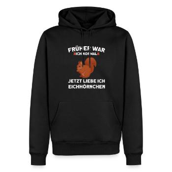 Eichhörnchen Tier Eichhörnchenliebhaber Geschenk - Männer Premium Bio Hoodie - Schwarz - Vorne - Nico (187cm)