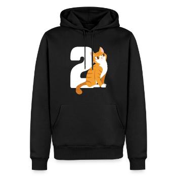 2.Geburtstag Katze 2 Jahre alt Geschenk - Männer Premium Bio Hoodie - Schwarz - Vorne - Nico (187cm)