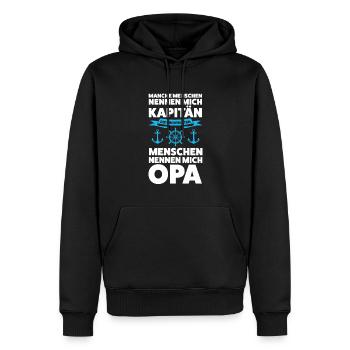 Kapitän Opa Bootfahrer Geschenk - Männer Premium Bio Hoodie - Schwarz - Vorne - Nico (187cm)