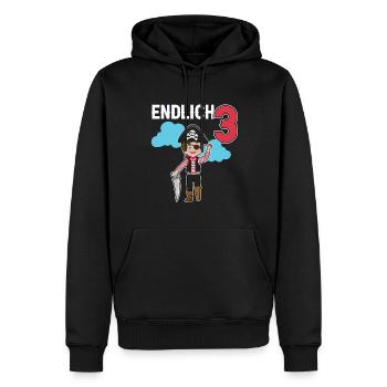 3.Geburtstag Pirat Piraten Geschenk - Männer Premium Bio Hoodie - Schwarz - Vorne - Nico (187cm)
