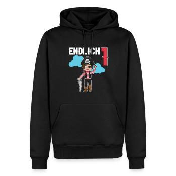 1.Geburtstag Pirat Piraten Geschenk - Männer Premium Bio Hoodie - Schwarz - Vorne - Nico (187cm)