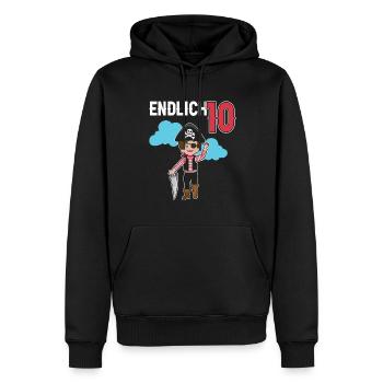 10.Geburtstag Pirat Piraten Geschenk - Männer Premium Bio Hoodie - Schwarz - Vorne - Nico (187cm)