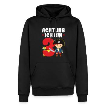 3.Geburtstag Pirat Piraten Party Geschenk - Männer Premium Bio Hoodie - Schwarz - Vorne - Nico (187cm)