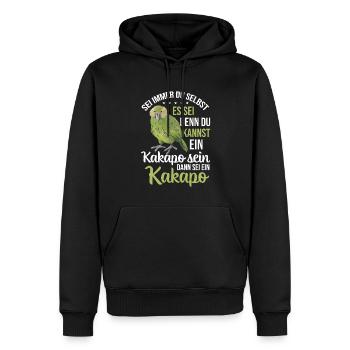 Sei ein Kakapo Papagei - Männer Premium Bio Hoodie - Schwarz - Vorne - Nico (187cm)