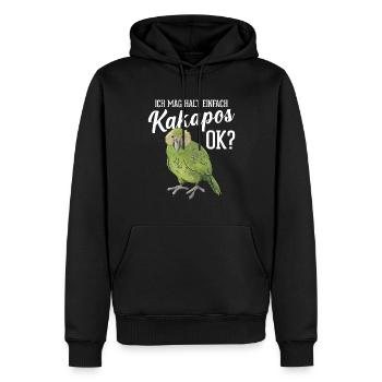 Ich mag halt Kakapos Papagei - Männer Premium Bio Hoodie - Schwarz - Vorne - Nico (187cm)