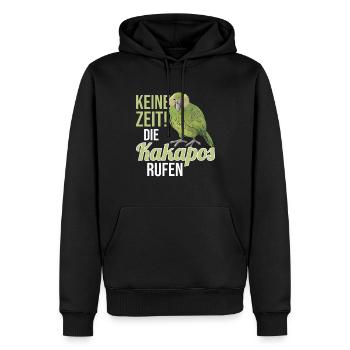 Keine Zeit die Kakapos rufen Papagei - Männer Premium Bio Hoodie - Schwarz - Vorne - Nico (187cm)