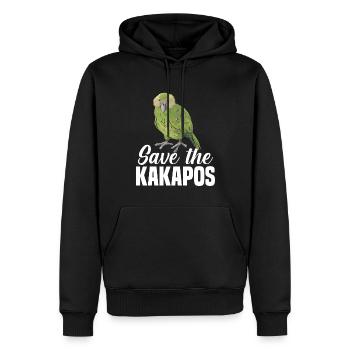 Rettet die Kakapos Papagei Tierschutz - Männer Premium Bio Hoodie - Schwarz - Vorne - Nico (187cm)