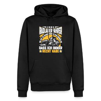Radladerfahrer hat immer Recht Radlader - Männer Premium Bio Hoodie - Schwarz - Vorne - Nico (187cm)