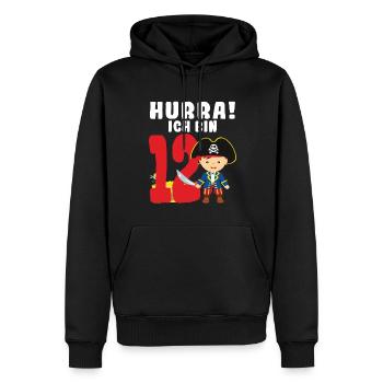 13.Geburtstag Pirat Piraten Geschenk - Männer Premium Bio Hoodie - Schwarz - Vorne - Nico (187cm)
