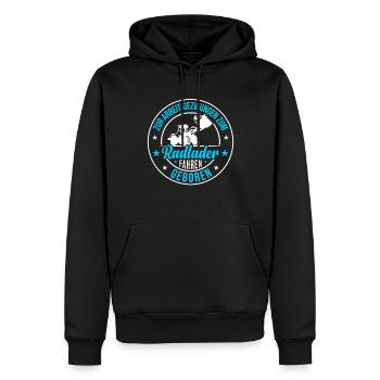 Zum Radlader fahren geboren Radladerfahrer - Männer Premium Bio Hoodie - Schwarz - Vorne - Nico (187cm)