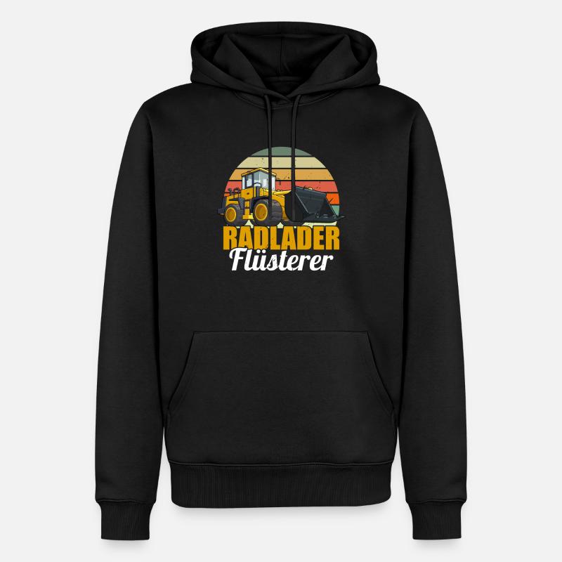 Radlader Flüsterer Retro Radladerfahrer - Männer Premium Bio Hoodie - Schwarz