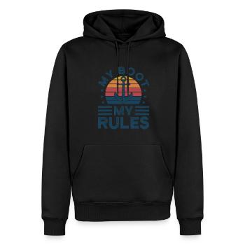 Kapitän Kapitäne Bootfahren Geschenk - Männer Premium Bio Hoodie - Schwarz - Vorne - Nico (187cm)