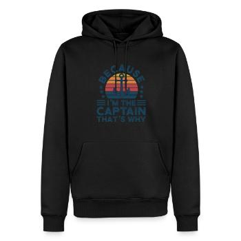 Capitaine Capitaine Cadeau de navigation de plaisance - Sweat à capuche Premium bio Homme - noir - Devant - Nico (187cm)