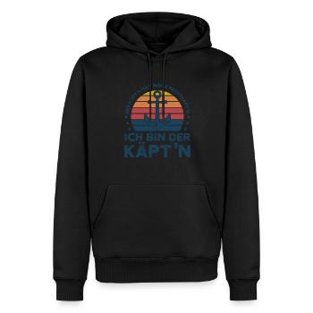 Kapitän Kapitäne Bootfahren Geschenk - Männer Premium Bio Hoodie - Schwarz - Vorne - Nico (187cm)
