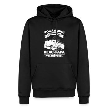 Beau-Papa Beau-Papa Beau - Famille Geschenk - Männer Premium Bio Hoodie - Schwarz - Vorne - Nico (187cm)