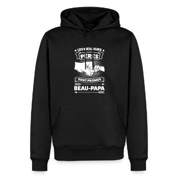 Beau-Papa Beau-Papa Beau - Famille Geschenk - Männer Premium Bio Hoodie - Schwarz - Vorne - Nico (187cm)