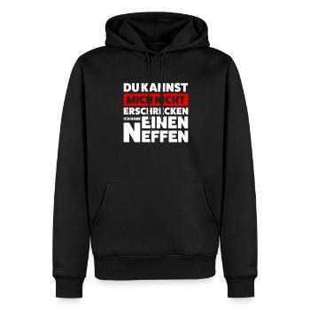 Onkel Neffe Neffen Geschenk - Männer Premium Bio Hoodie - Schwarz - Vorne - Nico (187cm)