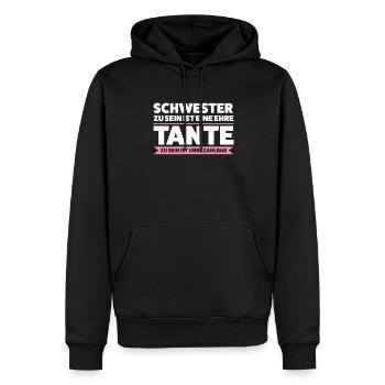 Tante Schwester Tanten Geschenk - Männer Premium Bio Hoodie - Schwarz - Vorne - Nico (187cm)