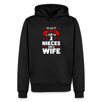 Oncle 2 Nièces Oncle 2 Nièces Cadeau - Sweat à capuche Premium bio Homme - noir - Devant - Nico (187cm)