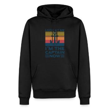 Capitaine Capitaine Cadeau de navigation de plaisance - Sweat à capuche Premium bio Homme - noir - Devant - Nico (187cm)