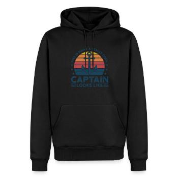 Capitaine Capitaine Cadeau de navigation de plaisance - Sweat à capuche Premium bio Homme - noir - Devant - Nico (187cm)