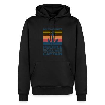 Kapitän Kapitäne Bootfahren Geschenk - Männer Premium Bio Hoodie - Schwarz - Vorne - Nico (187cm)
