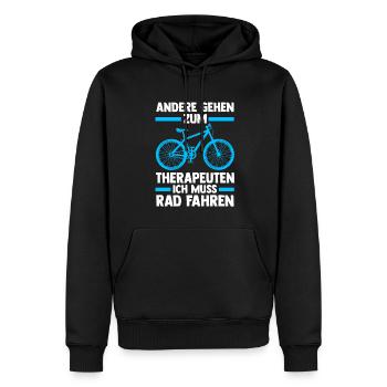 Fahrrad Rennrad Fahrradfahrer Geschenk - Männer Premium Bio Hoodie - Schwarz - Vorne - Nico (187cm)