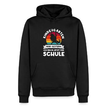 Schulkind Einhorn Schulbeginn Geschenk - Männer Premium Bio Hoodie - Schwarz - Vorne - Nico (187cm)