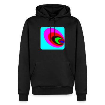 œillet de paon - Sweat à capuche Premium bio Homme - noir - Devant - Nico (187cm)