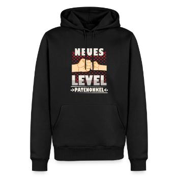 Neues Level Patenonkel Taufpate - Männer Premium Bio Hoodie - Schwarz - Vorne - Nico (187cm)