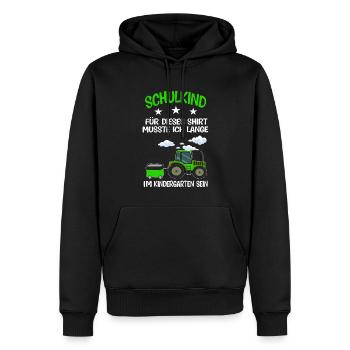Schulkind Traktor Schulanfänger Geschenk - Männer Premium Bio Hoodie - Schwarz - Vorne - Nico (187cm)