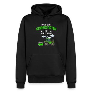 Kindergarten Traktor Kita Anfänger Geschenk - Männer Premium Bio Hoodie - Schwarz - Vorne - Nico (187cm)