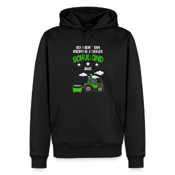 Schulkind Traktor Erstklässler Geschenk - Männer Premium Bio Hoodie - Schwarz - Vorne - Nico (187cm)