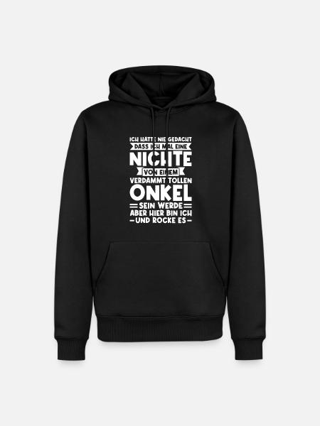 Nichte Onkel Onkels Geschenk - Männer Premium Bio Hoodie - Schwarz