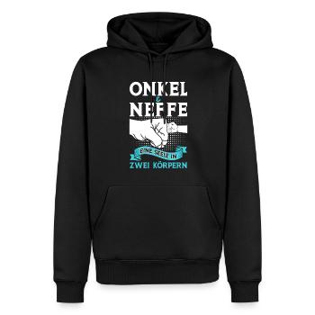 Onkel Neffe Onkels Geschenk - Männer Premium Bio Hoodie - Schwarz - Vorne - Nico (187cm)