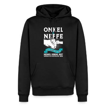 Onkel Neffe Onkels Geschenk - Männer Premium Bio Hoodie - Schwarz - Vorne - Nico (187cm)