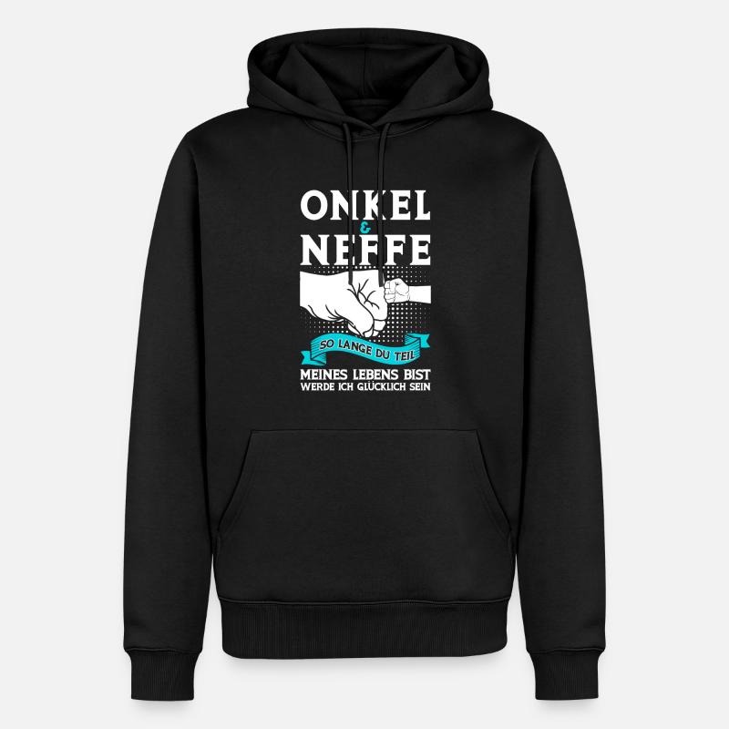 Onkel Neffe Onkels Geschenk - Männer Premium Bio Hoodie - Schwarz
