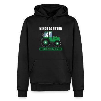Kindergarten Traktor Kindergartenanfänger Geschenk - Männer Premium Bio Hoodie - Schwarz - Vorne - Nico (187cm)